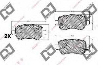 DJ PARTS bp2110 -  Комплект тормозных колодок, дисковый тормоз